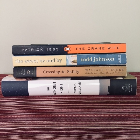 Novel Lot Stegner Crossing to Safety Crane Wife Patrick Ness Longest Night + one - Picture 3 of 3